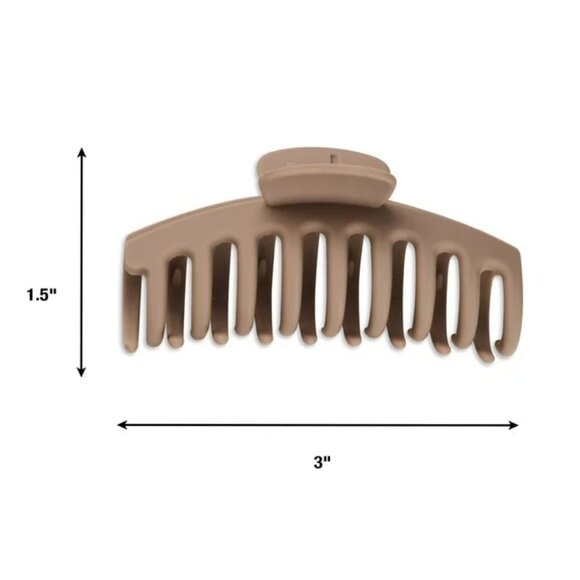 Scunci Plastic Claw Clips in Assorted Shapes and Sizes, Neutral Colors, 3 Ct x3 - Picture 3 of 3